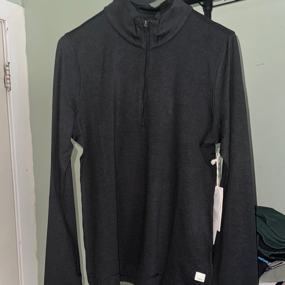 Vuori Halo Essential Half Zip *NWT XL/Black Heather - Picture 4 of 7